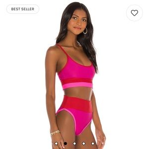 Beach Riot Eva Top Neon Pink, Red Fuschia